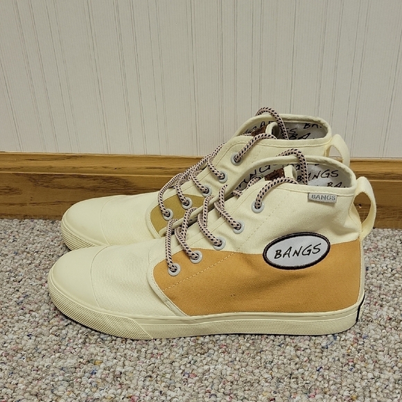 Bangs Shoes - Bangs Women's High-Top Sneakers - Cream and Tan Sz 7. NWOT